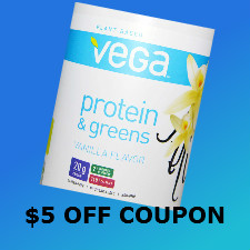Save $5 on vega protein powder!